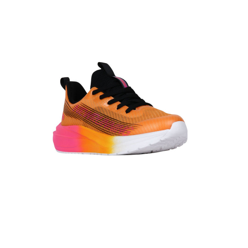 PU Leather Gradient Running Sneakers - Orange