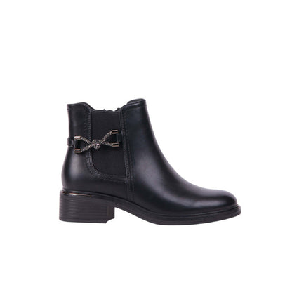 Pu Leather Ankle Half Boots – Black (SR-3536)