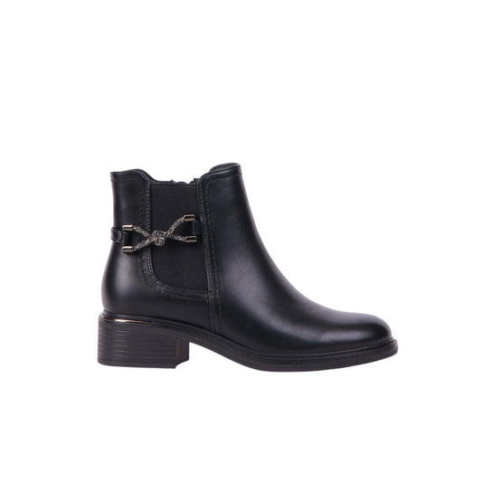 Pu Leather Ankle Half Boots – Black (SR-3536)