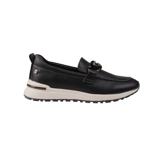 Pu Leather Chain Detail Loafers – Black (SR-3544)
