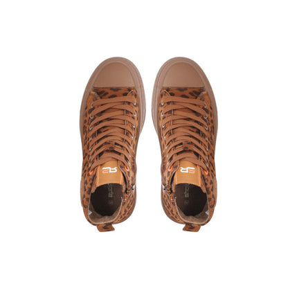 Suede Leopard High-Top Sneakers – Brown (SR-3496)