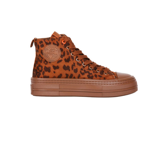 Suede Leopard High-Top Sneakers – Brown (SR-3496)