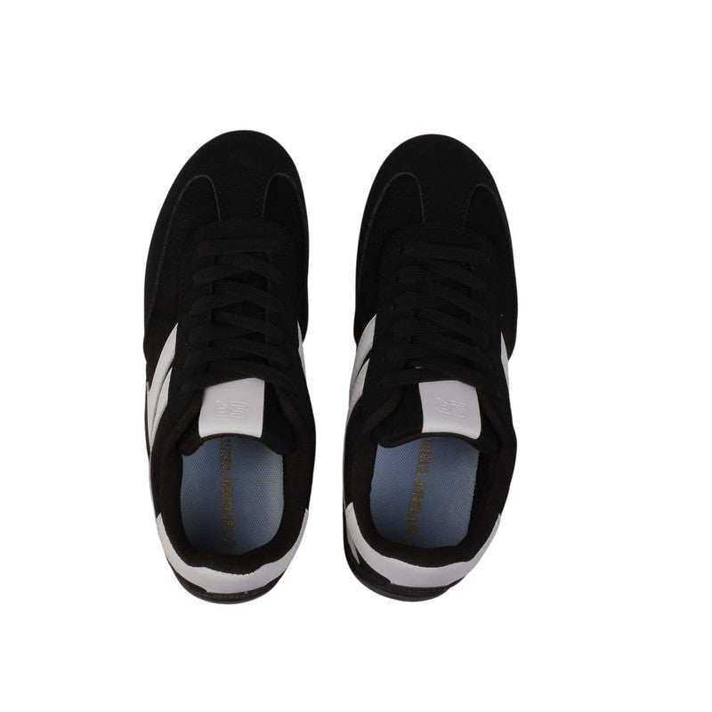 Suede Solid Sneakers – Black (SR-3546)