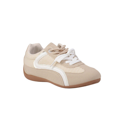 Suede Mesh Sneakers – Beige (SR-3550)