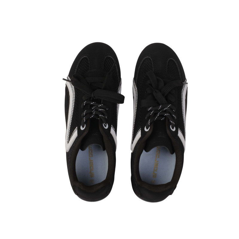 Suede Mesh Sneakers – Black (SR-3550)