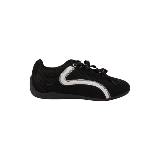 Suede Mesh Sneakers – Black (SR-3550)