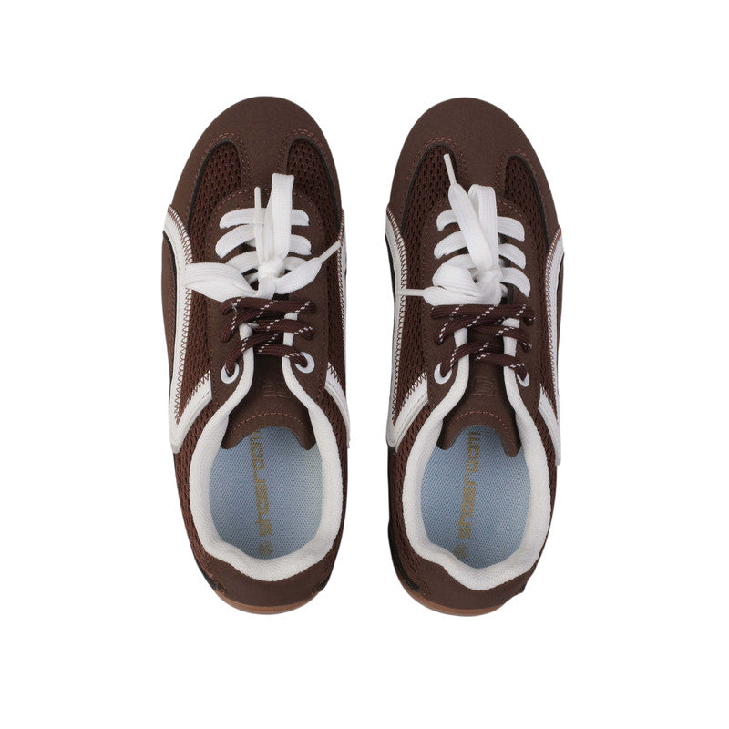 Suede Mesh Sneakers – Brown (SR-3550)