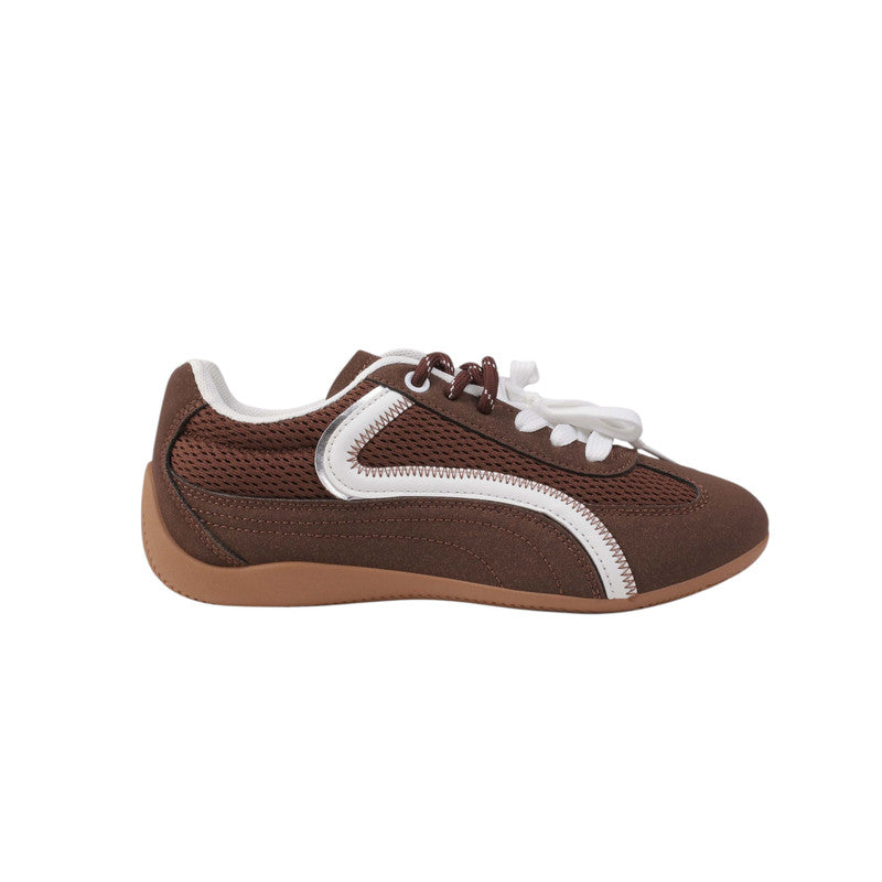 Suede Mesh Sneakers – Brown (SR-3550)