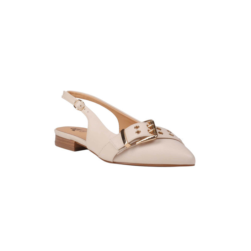 PU Leather Studded Slingback Pumps – Beige (SR-3562)
