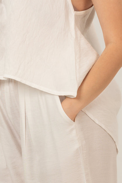 Linen Halter Neck Set Top & Pant For Women