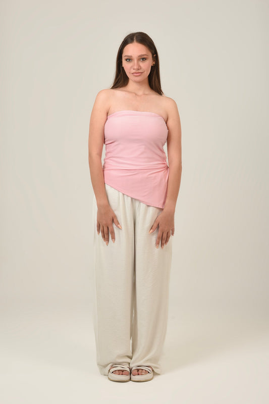 Synthetic Asymmetrical Rumor Tube Top
