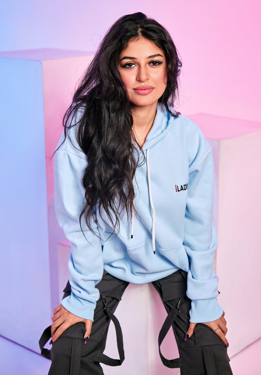 Cotton Melton Solid Hoodie – Baby Blue