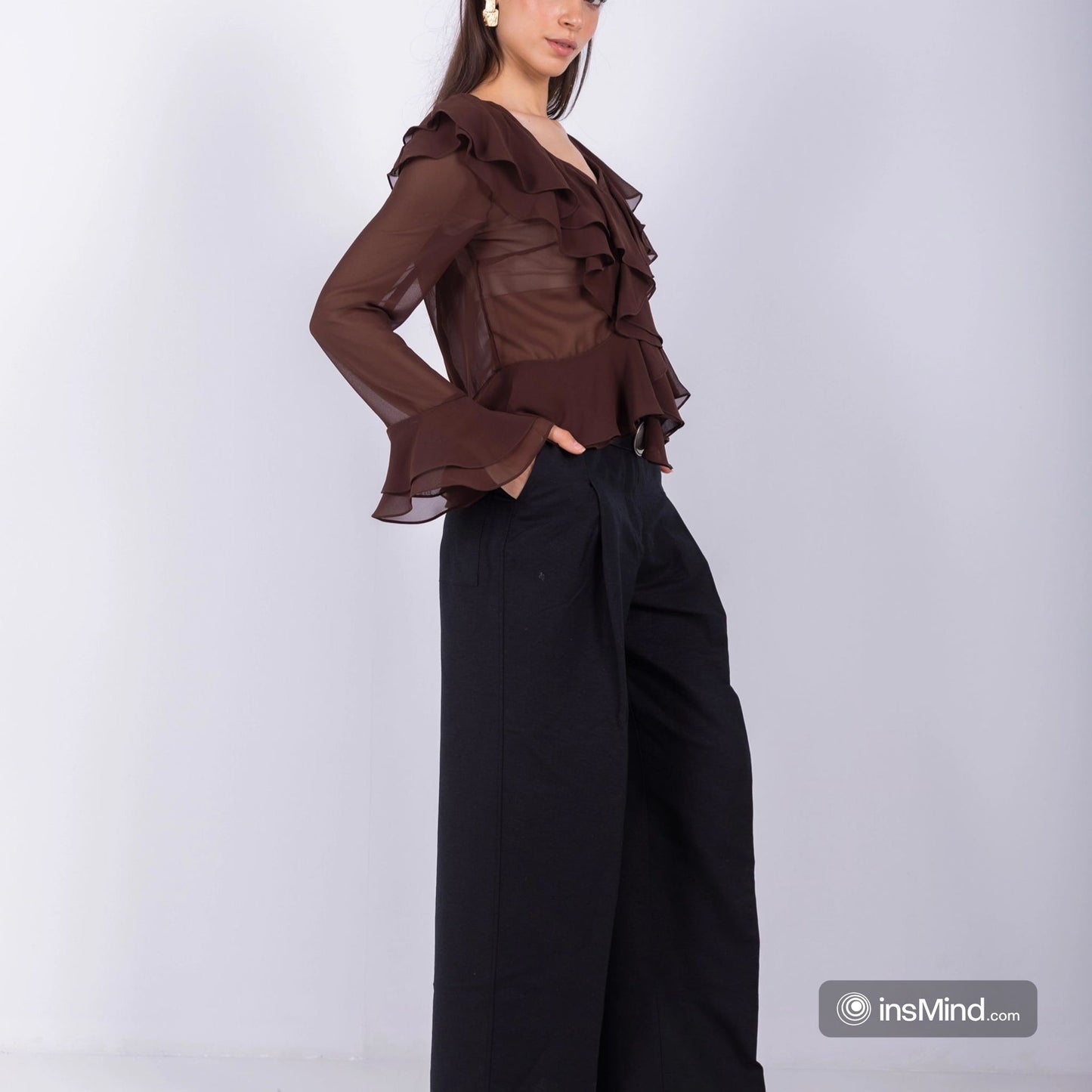 Linen Wide-Leg Trousers – Black