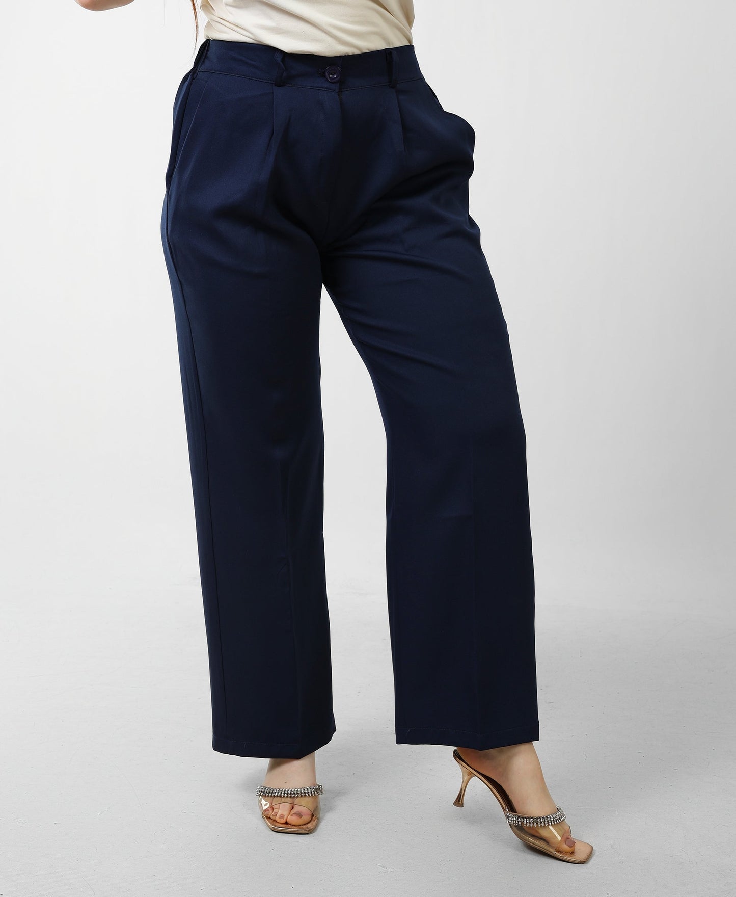 Loose Fit Trousers - Navy