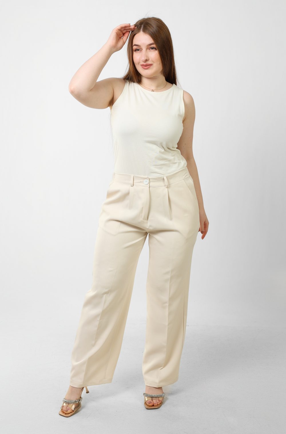Loose Fit Trousers - Beige