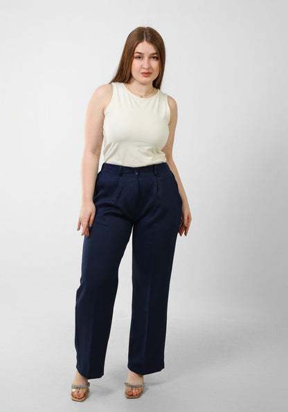 Loose Fit Trousers - Navy