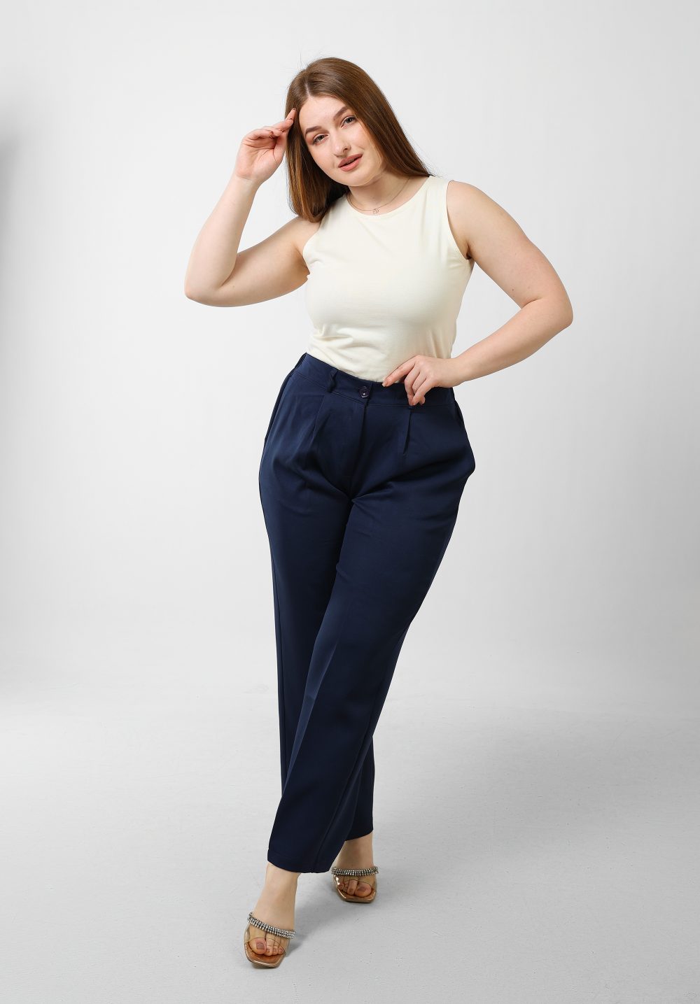 Loose Fit Trousers - Navy