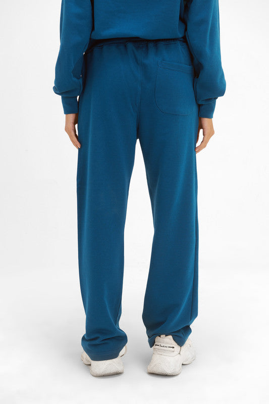 Melton Straight-Leg Sweatpants - Blue Sapphire