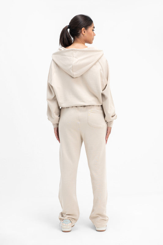 Melton Sweatshirt Quarter-Zip - Latte