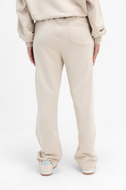 Melton Straight-Leg Sweatpants - Latte