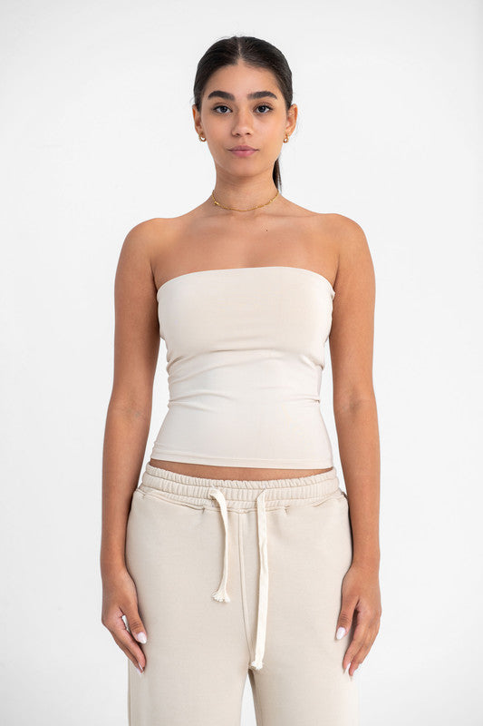 Lycra Tube Top - Latte