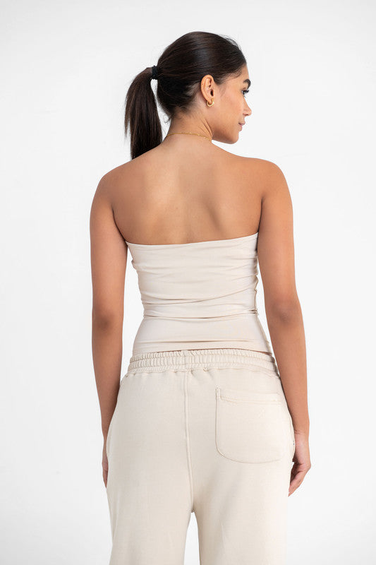 Lycra Tube Top - Latte