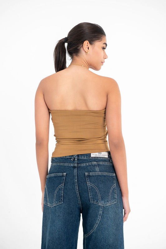 Lycra Tube Top - Coffee