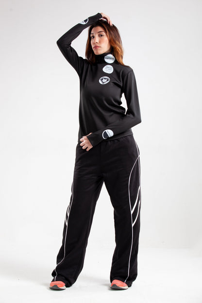 Diving Fabric Graphic Slim Fit Sweatshirt – Black