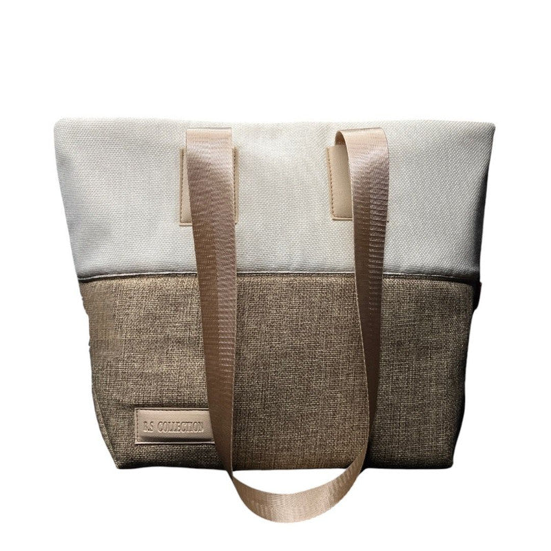 Burlap Bi-Tone Tote Bag – Café
