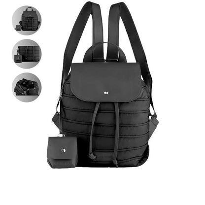 Bee Waterproof Two Toned Backpack - Black