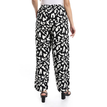 Wide Lenin patterened pants