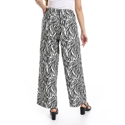 Wide Lenin patterened pants