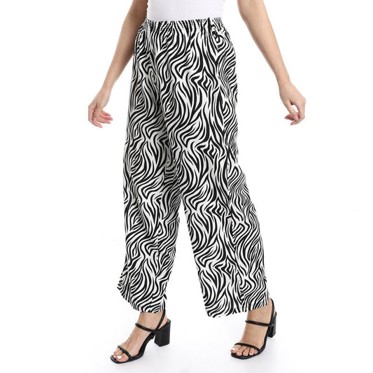 Wide Lenin patterened pants