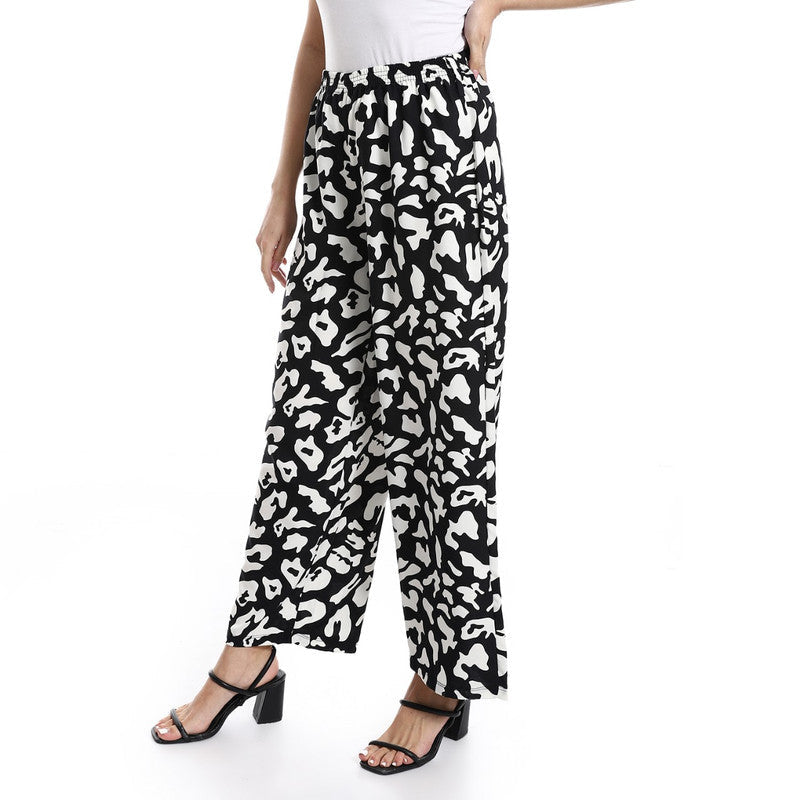 Wide Lenin patterened pants