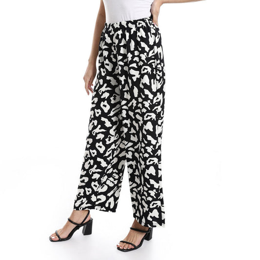 Wide Lenin patterened pants