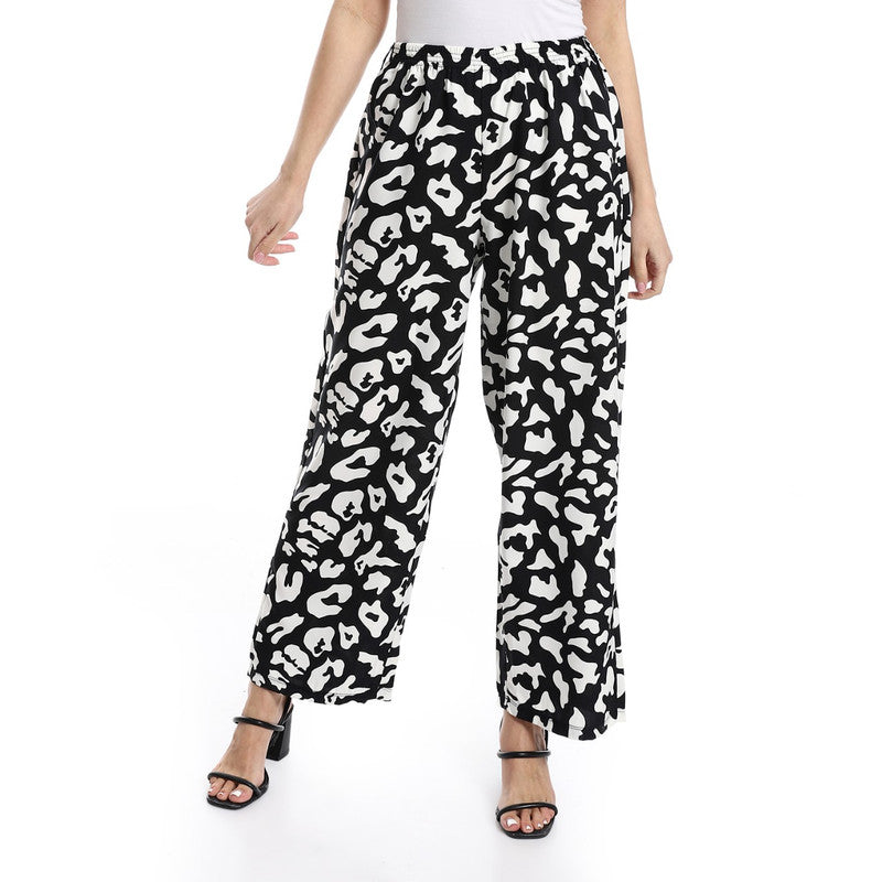 Wide Lenin patterened pants