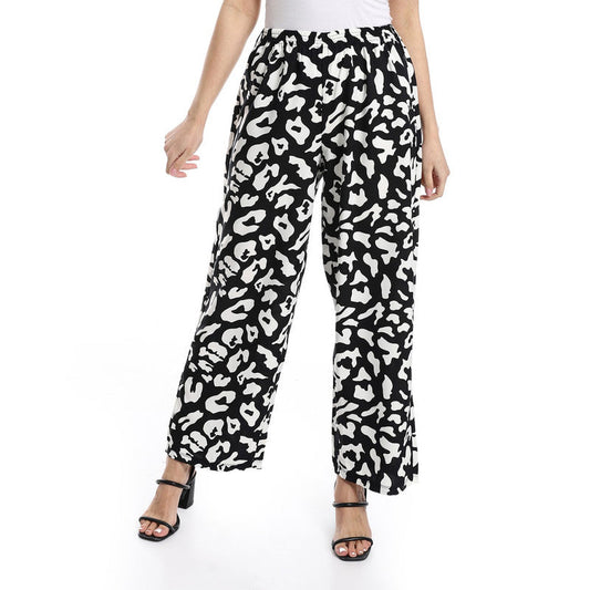 Wide Lenin patterened pants