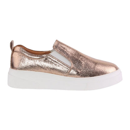 Metallic Slip-On Loafers – Rose Gold