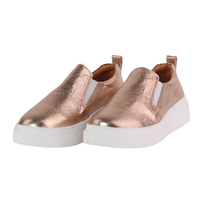 Metallic Slip-On Loafers – Rose Gold