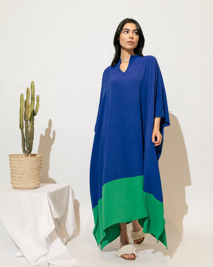 Linen Bi-Tone Kaftan - Multicolor