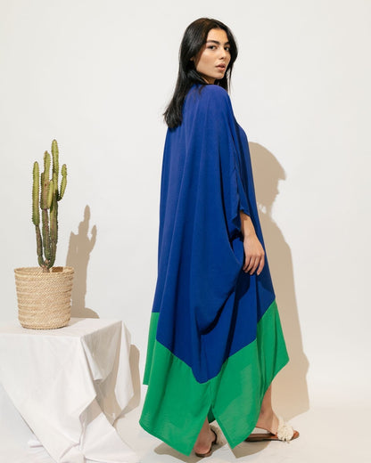 Linen Bi-Tone Kaftan - Multicolor