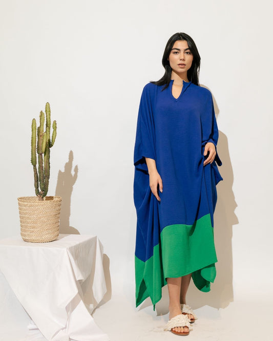 Linen Bi-Tone Kaftan - Multicolor