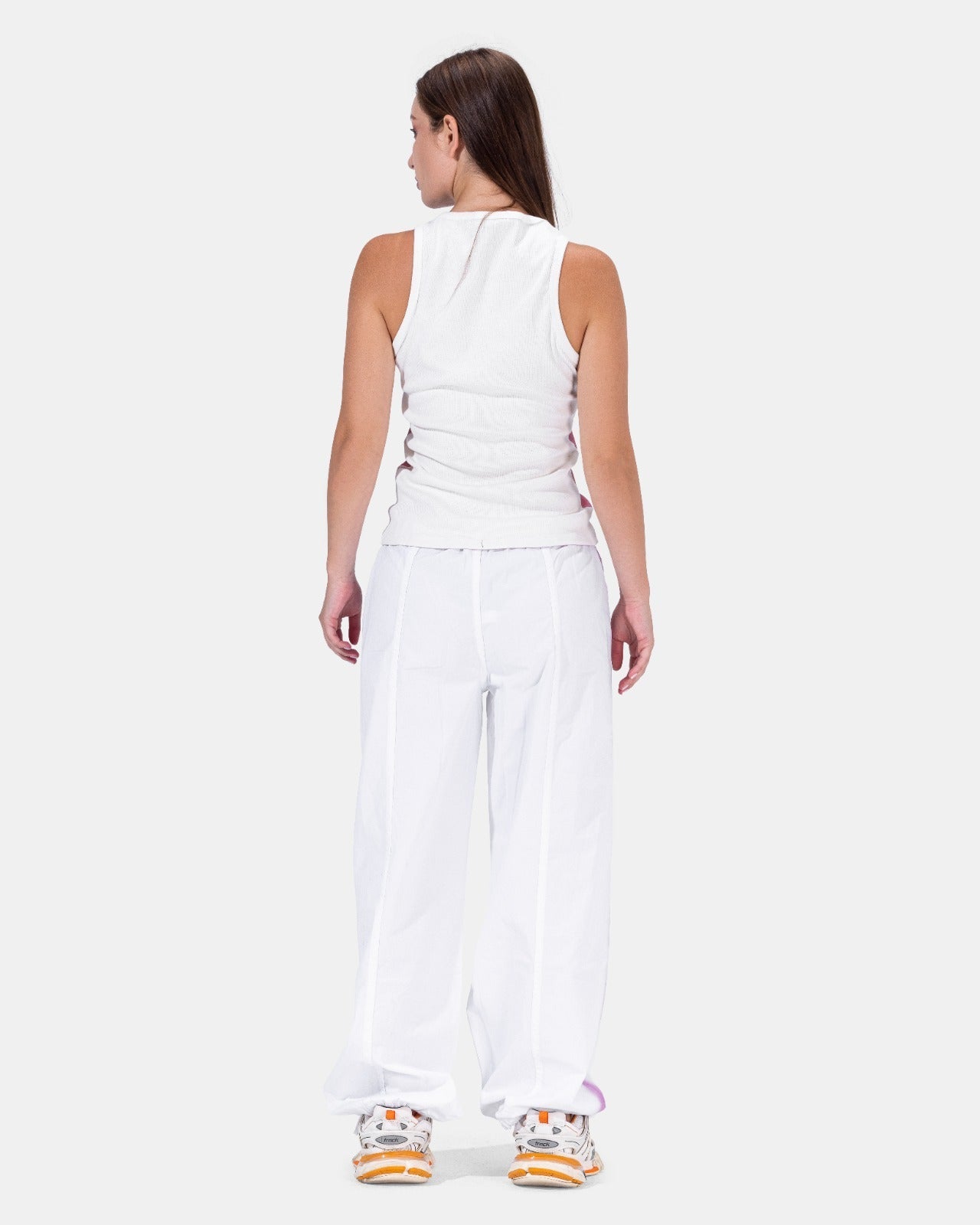Gabardine Parachute Pants - White