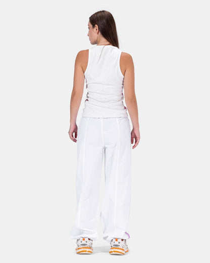 Gabardine Parachute Pants - White