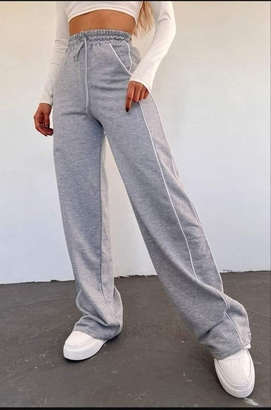 Melton Two-Stripes Trousers - Grey