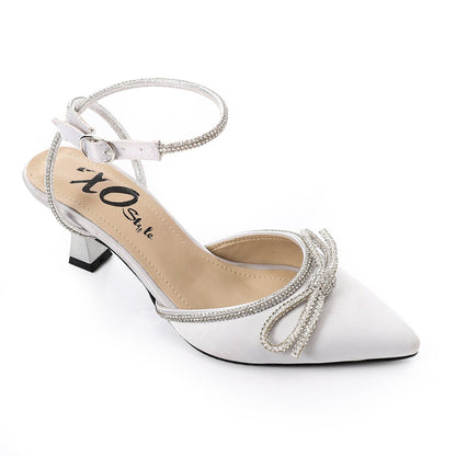 Satin Bow Classic Shoes - White