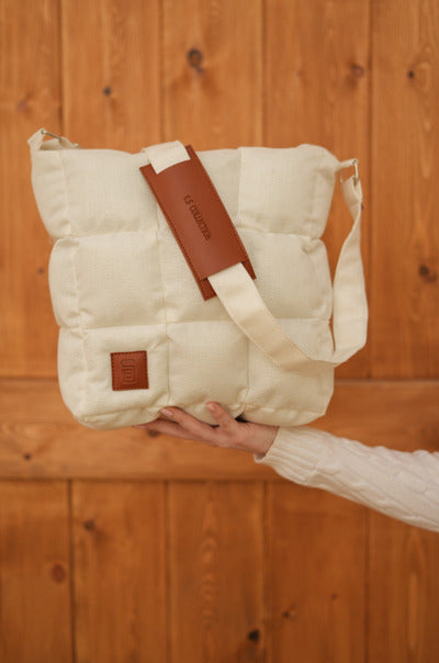 Quilted Medium Size Shoulder Bag - White