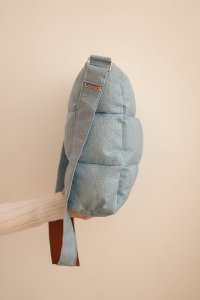 Quilted Medium Size Shoulder Bag - Baby Blue