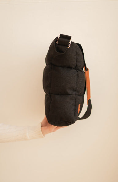 Quilted Medium Size Shoulder Bag - Black