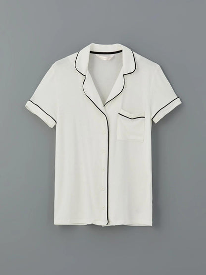 Collared Neck Pajama Set